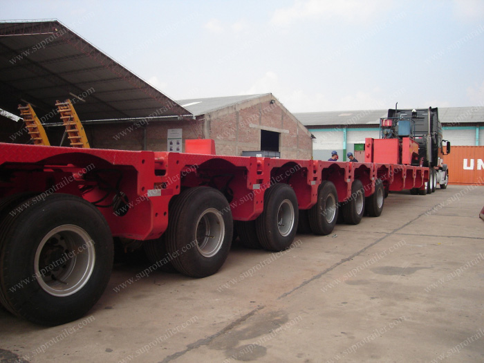 6 axles trailer with a spacer